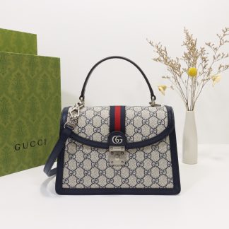 Gucci square retro canvas tote bag