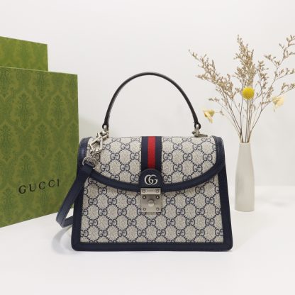 Gucci square retro canvas tote bag