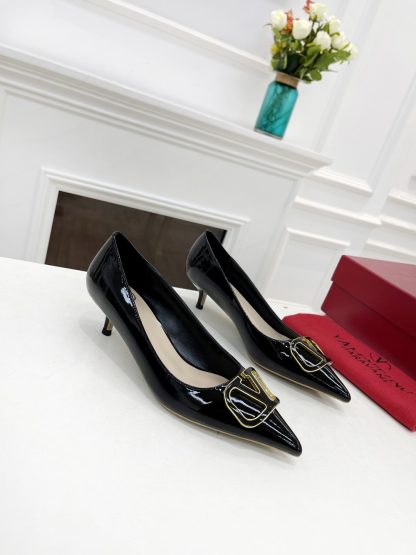 VALENTINO Bronze Buckle Series Fashion High Heels