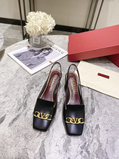 VALENTINO Gold V-Chain High Heels