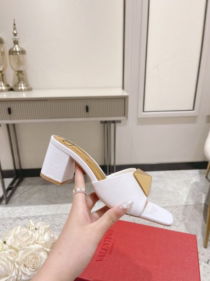 VALENTINO Gold Studded High Heels Sandals - Image 2