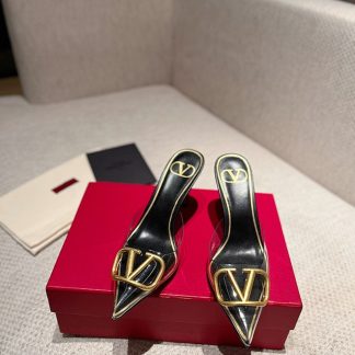 VALENTINO exquisite V buckle transparent film sandals high heels