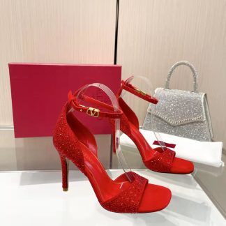 VALENTINO exquisite diamond-studded high heels