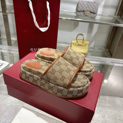 Gucci Women's New GG Platform Slide Sandals