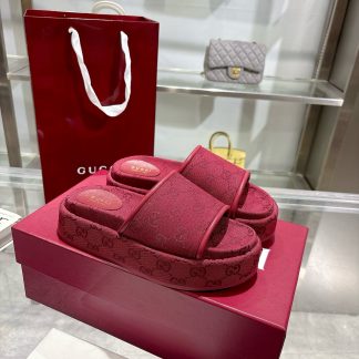 Gucci Women's New GG Platform Slide Sandals