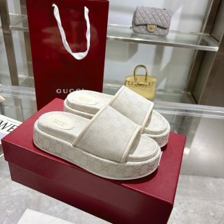 Gucci Women's New GG Platform Slide Sandals
