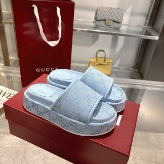 Gucci Women's New GG Platform Slide Sandals
