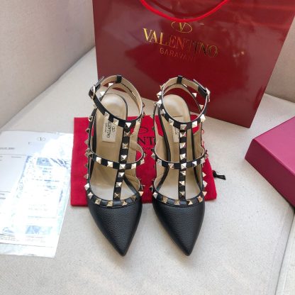 VALENTINO Litchi leather series elegant high heels