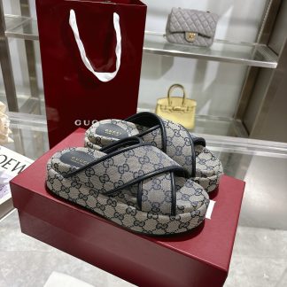 Gucci Women's New GG Cross-over Platform Sandals