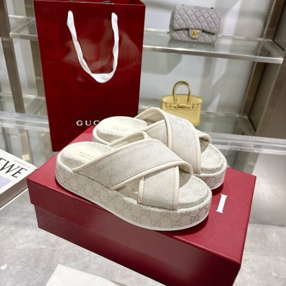 Gucci Women's New GG Cross-over Platform Sandals