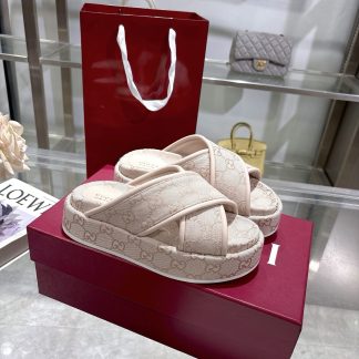 Gucci Women's New GG Cross-over Platform Sandals