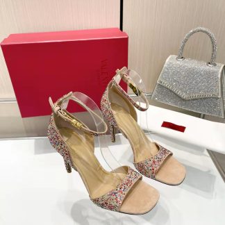 VALENTINO elegant diamond-covered exquisite fashion high heels