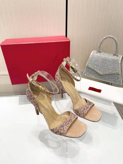 VALENTINO elegant diamond-covered exquisite fashion high heels