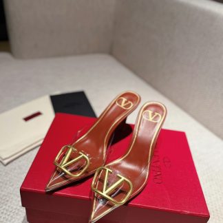 VALENTINO Fashion V Buckle Transparent Film Sandals High Heels