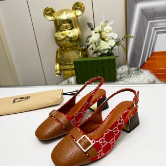 Gucci synchronized block heel slingback shoes