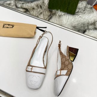 Gucci synchronized block heel slingback shoes