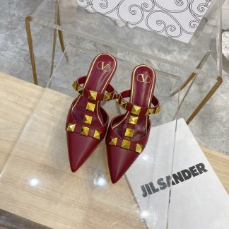 VALENTINO Gold Studded Fashion Sandals High Heels