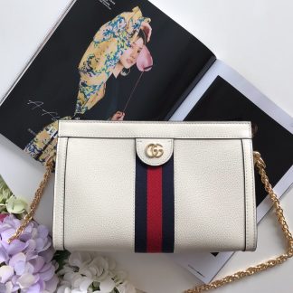 Gucci Red and Blue Striped Web Ophidia Series Chain Shoulder Bag