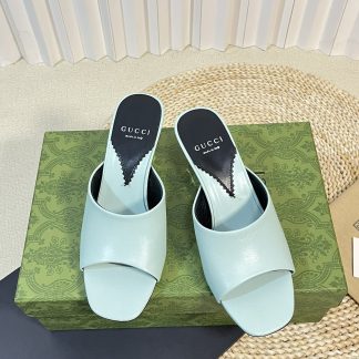 Gucci Double G round heel sandals