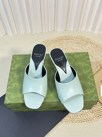 Gucci Double G round heel sandals