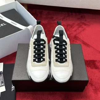 Chanel beige mix and match classic casual sneakers for men and women