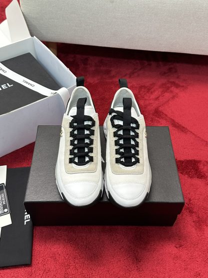 Chanel beige mix and match classic casual sneakers for men and women