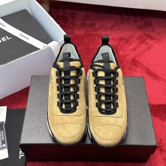 Chanel unisex couple earth color mix and match classic casual sneakers