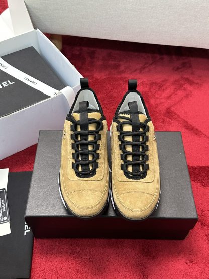 Chanel unisex couple earth color mix and match classic casual sneakers