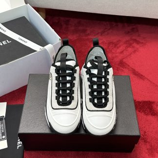 Chanel white mix and match classic casual sneakers for men and women