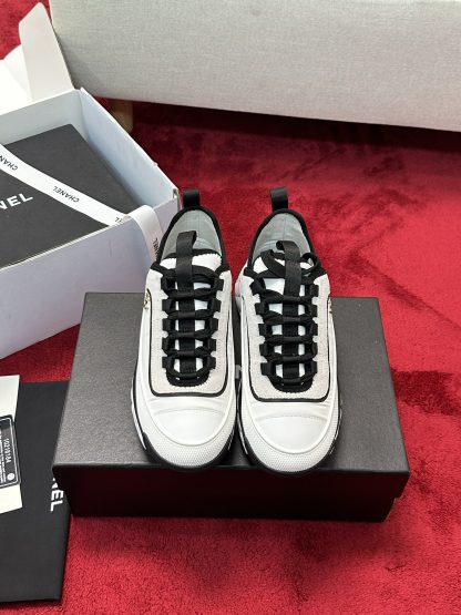 Chanel white mix and match classic casual sneakers for men and women