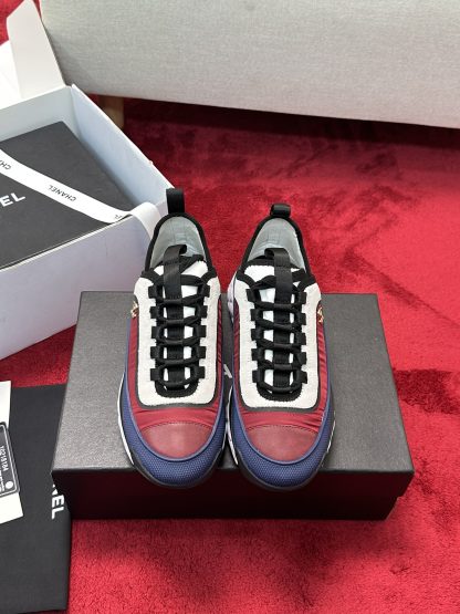 Chanel red and blue men's and women's couple's mixed craft embroidery style versatile casual sports shoes