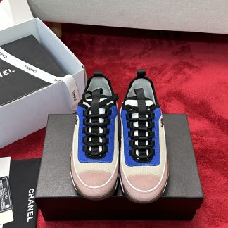 Chanel blue and black men and women couples mix and match craft embroidery style versatile casual sports shoes