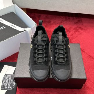 Chanel men's and women's couple's versatile fashion black mix and match casual sports shoes
