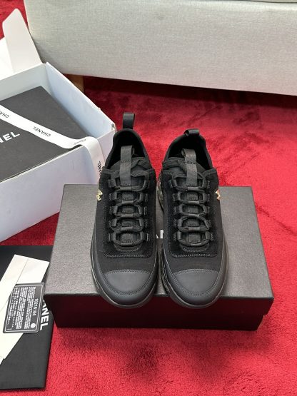 Chanel men's and women's couple's versatile fashion black mix and match casual sports shoes