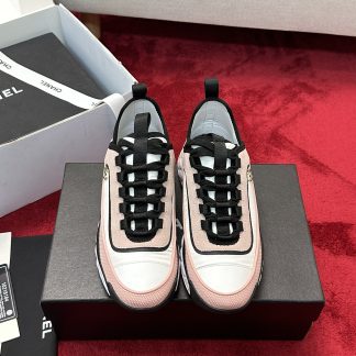 Chanel classic unisex couple pink mix and match fashion casual sneakers