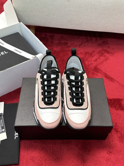 Chanel classic unisex couple pink mix and match fashion casual sneakers