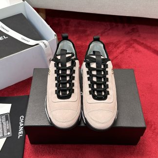 Chanel unisex couple pink mix and match classic fashion casual sneakers
