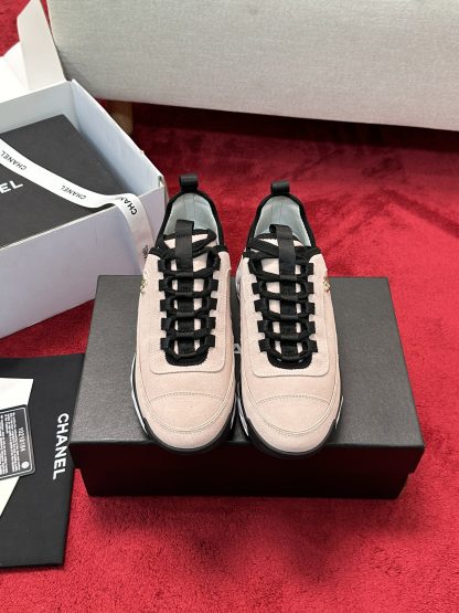 Chanel unisex couple pink mix and match classic fashion casual sneakers