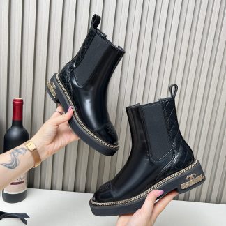 Chanel autumn and winter heavy black fashionable simple Chelsea boots