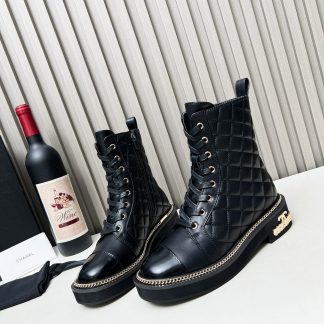 Chanel black autumn and winter heavy fashionable simple style Martin boots