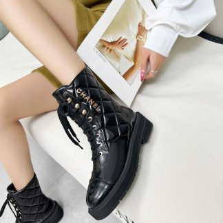 Chanel black autumn and winter new electric show diamond style boots
