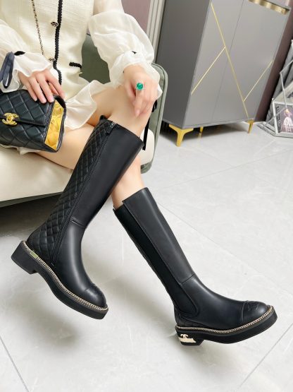Chanel autumn and winter heavy-duty popular simple black fashionable Chelsea boots