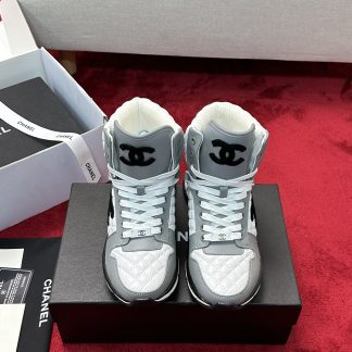 Chanel Early Autumn New Diamond Panda White and Gray Sneakers