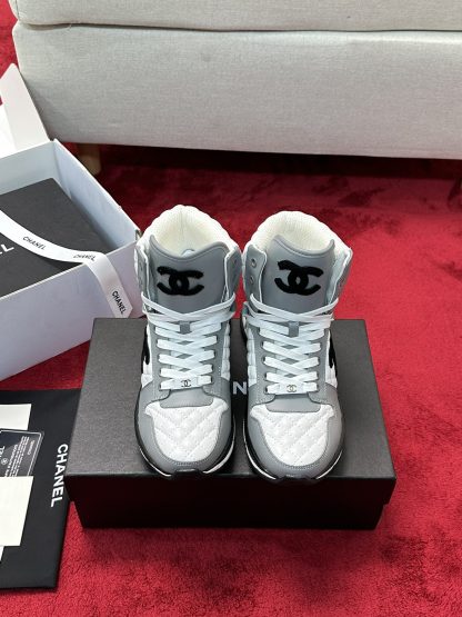 Chanel Early Autumn New Diamond Panda White and Gray Sneakers