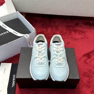 Chanel light blue craft embroidery style fashion casual sports shoes