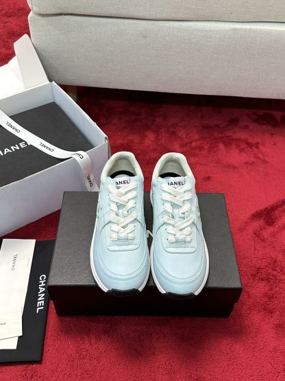 Chanel light blue craft embroidery style fashion casual sports shoes