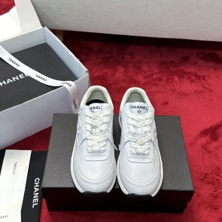 Chanel white craft embroidery style fashion casual sports shoes