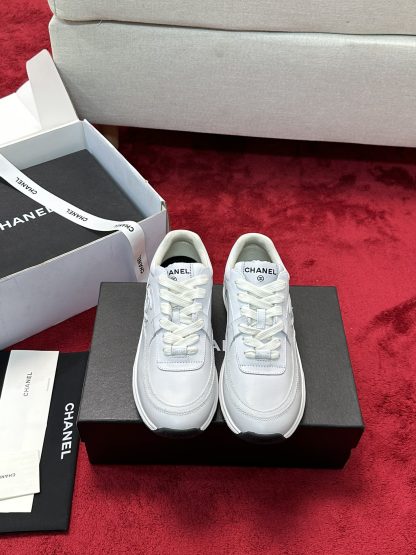 Chanel white craft embroidery style fashion casual sports shoes