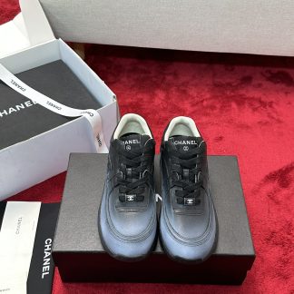Chanel black craft embroidery style fashion casual sports shoes