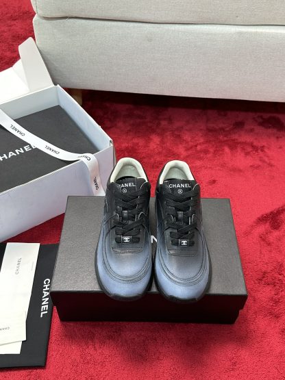 Chanel black craft embroidery style fashion casual sports shoes